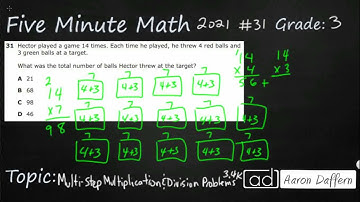 3rd Grade STAAR Practice Multi-step Multiplication and Division Problems (3.4K - #8)