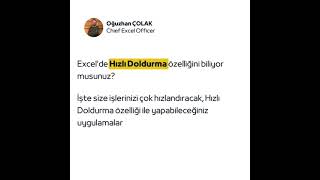 Excel’de Hızlı Doldurma Özelliğini Biliyor Musunuz?