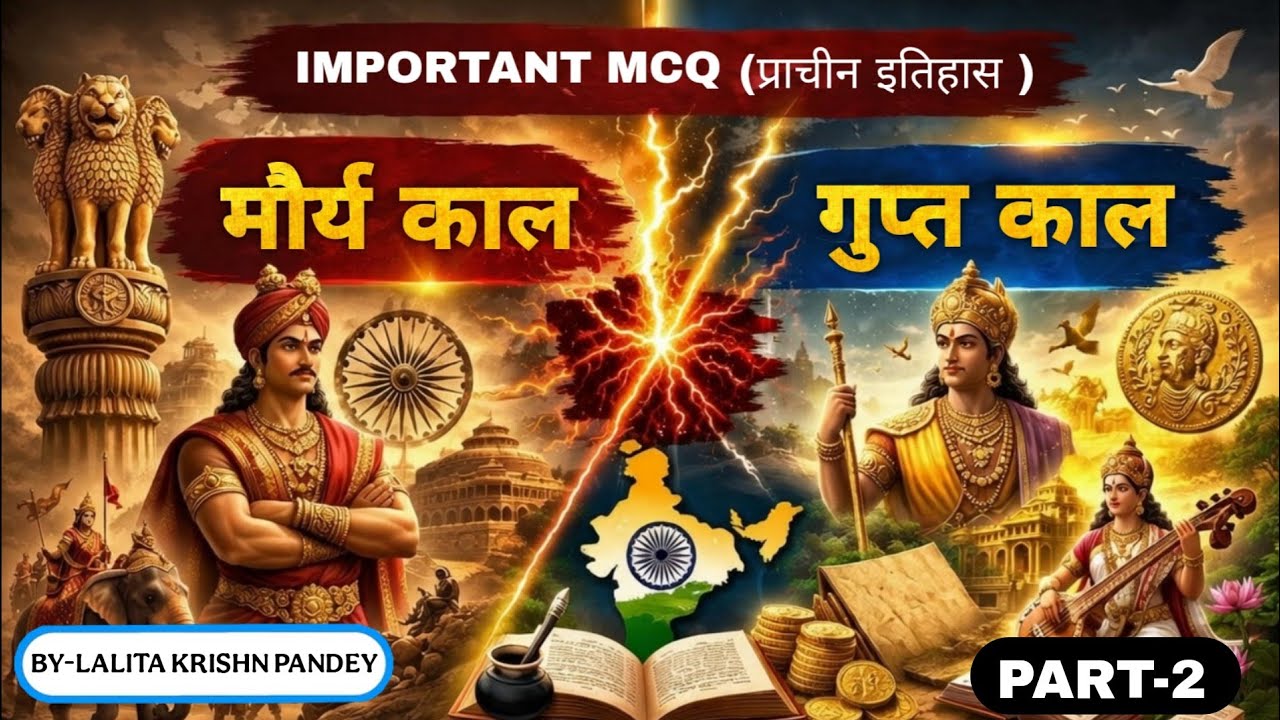 प्राचीन भारत का स्वर्णिम इतिहास: मौर्य और गुप्त काल (MCQs) || By-Lalita krishn pandey