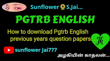 PGTRB English - Previous years question papers with answers