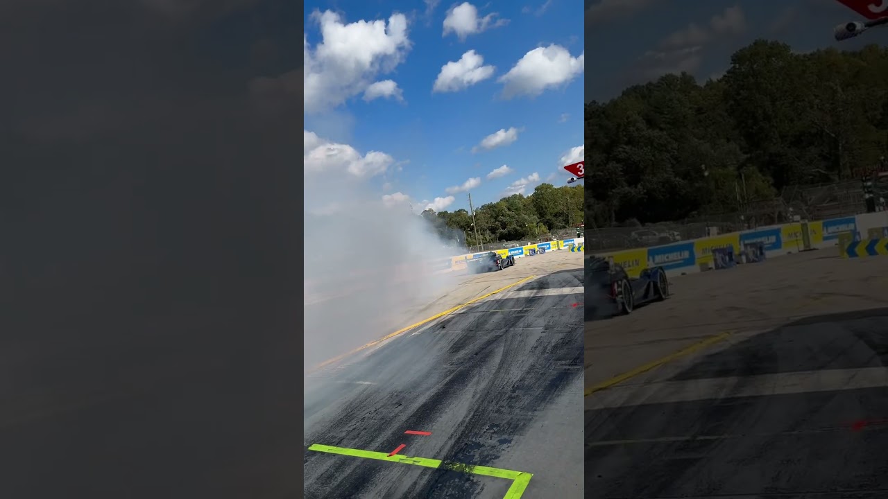 Acura ARX-06 GTP race car burnout. 