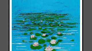 painting lily acrylic knife water lilies palette
