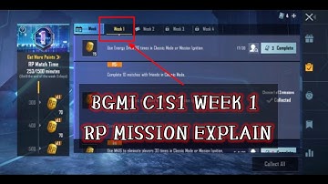 C1S1 Week 1 Royale Pass Mission Explained BGMI | Week 1 All RP Missions BGMI C1S1