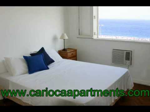 www.cariocaapartments.com This oceanfront apartment offers 3 bedrooms, 2 bathrooms, air conditioning (in the 3 bedrooms and in the living room), cable TV, electronic safe, internet connection and a beautiful view of the Copacabana Beach. (Ref. email: contact@cariocaapartments.com