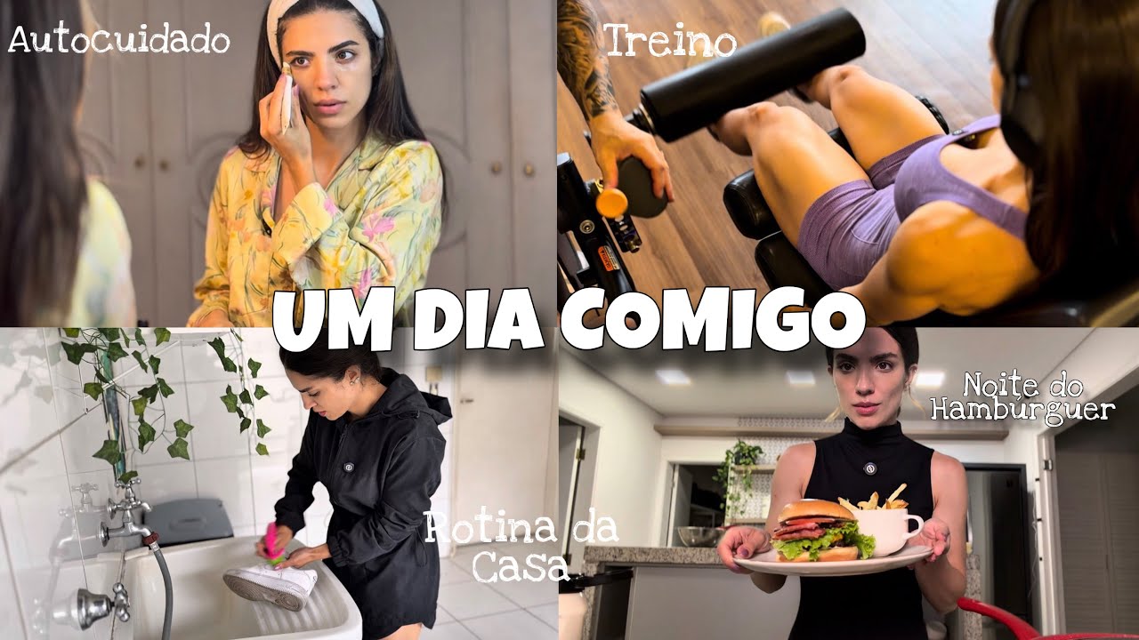 Um Dia Comigo│Rotina Real, Treino de Pernas & Hamburger Caseiro 🍔🍟