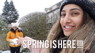 VLOG: Snowing In Spring \& Beauty Events!