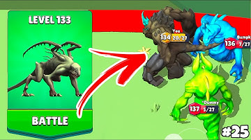 Dino io 3D : Merge Dinosaur game in MAX LEVEL ⭐ Merge Simulator Battles ( PART - 25) ALMZ