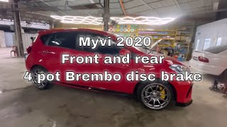 Modified Perodua Myvi 2020 | 4 pot Brembo disc brake convert