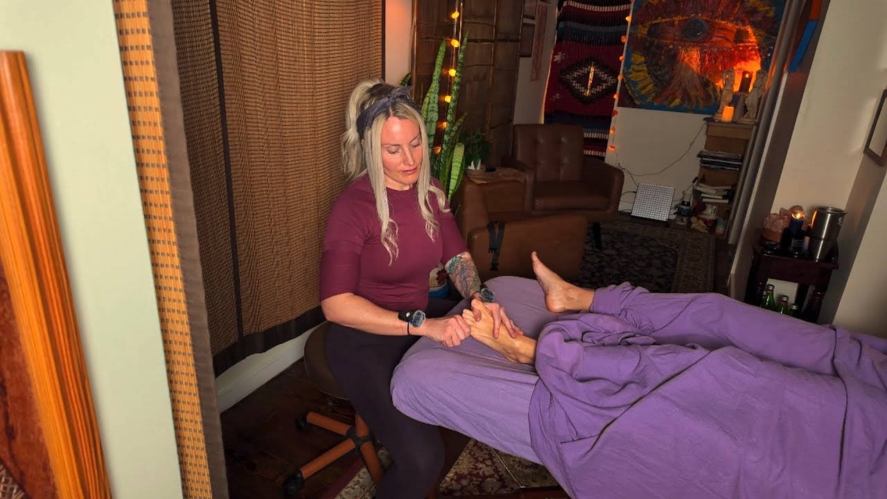 Relaxing Leg and Foot Massage ASMR | Calming Sounds, Slow Touch | Deep ...