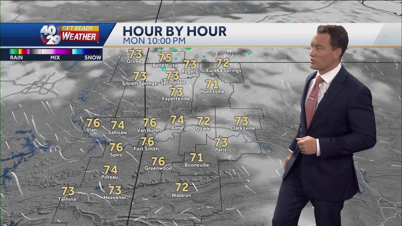 Chance for scattered showers & storms tomorrow - YouTube