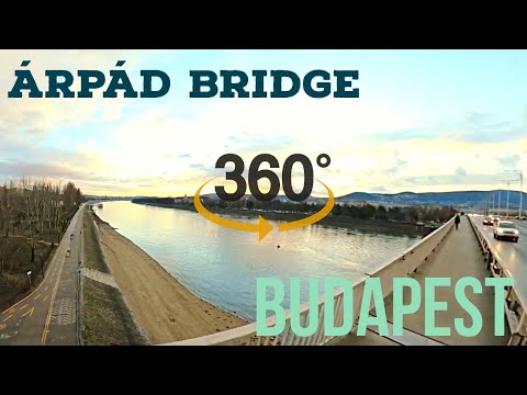 Virtual Run for Treadmill, 360 4K - Arpad Bridge (Árpád Híd) Budapest