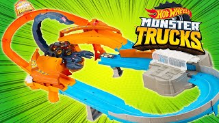 Hot Wheels Monster Trucks Piste Scorpion Piste Playset Noel 2020 Unboxing Français