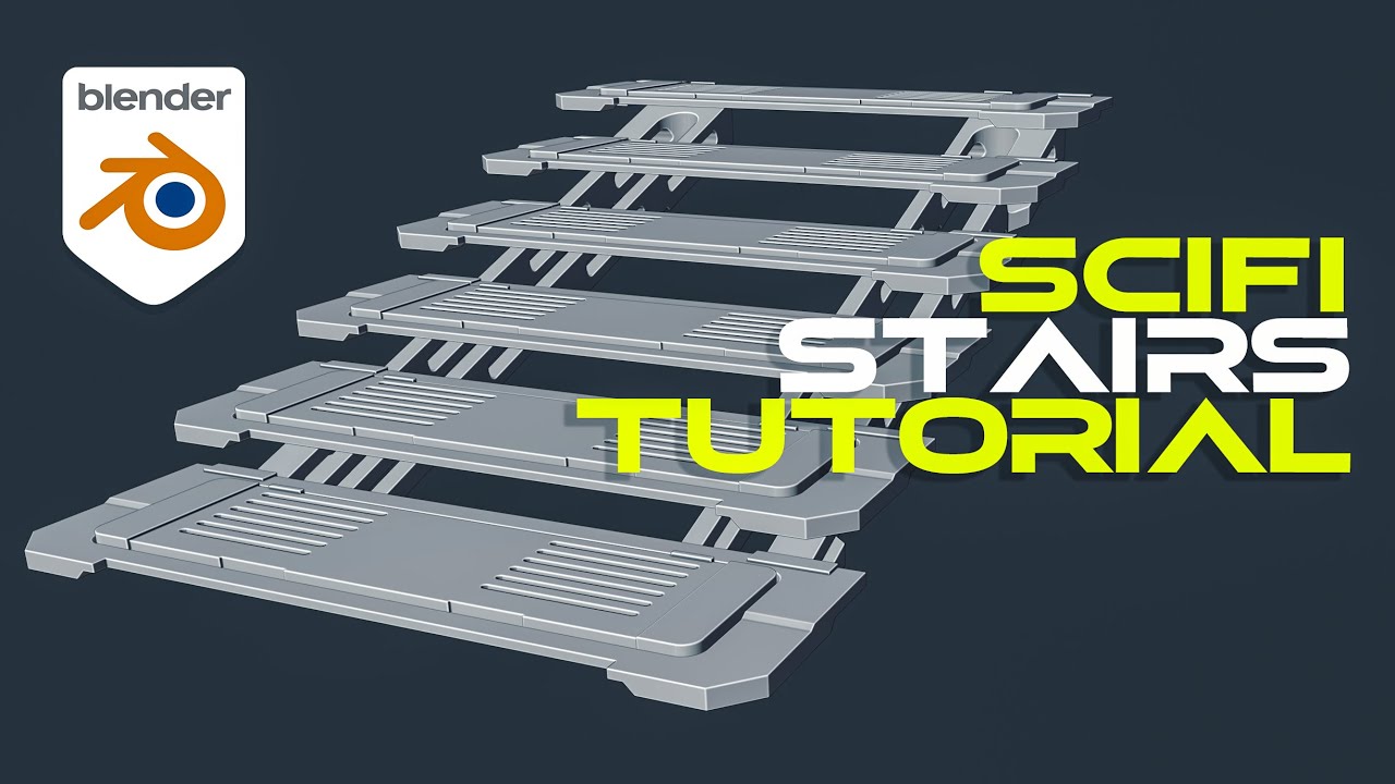 Scifi Stairs tutorial for Blender - hard surface modelling - YouTube