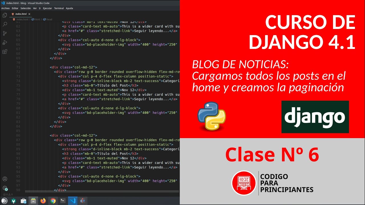 Carga y Navegación de Paginación de Posts en Django | Tutorial de ...