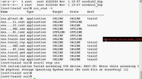 Backup and Recovery of OCR Demo Part -3 - Oracle 10g RAC