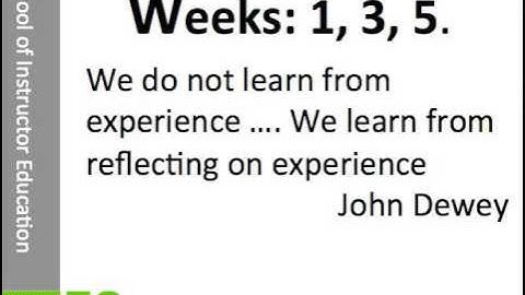 PIDP 3250 Weeks 1, 3, 5 Overview