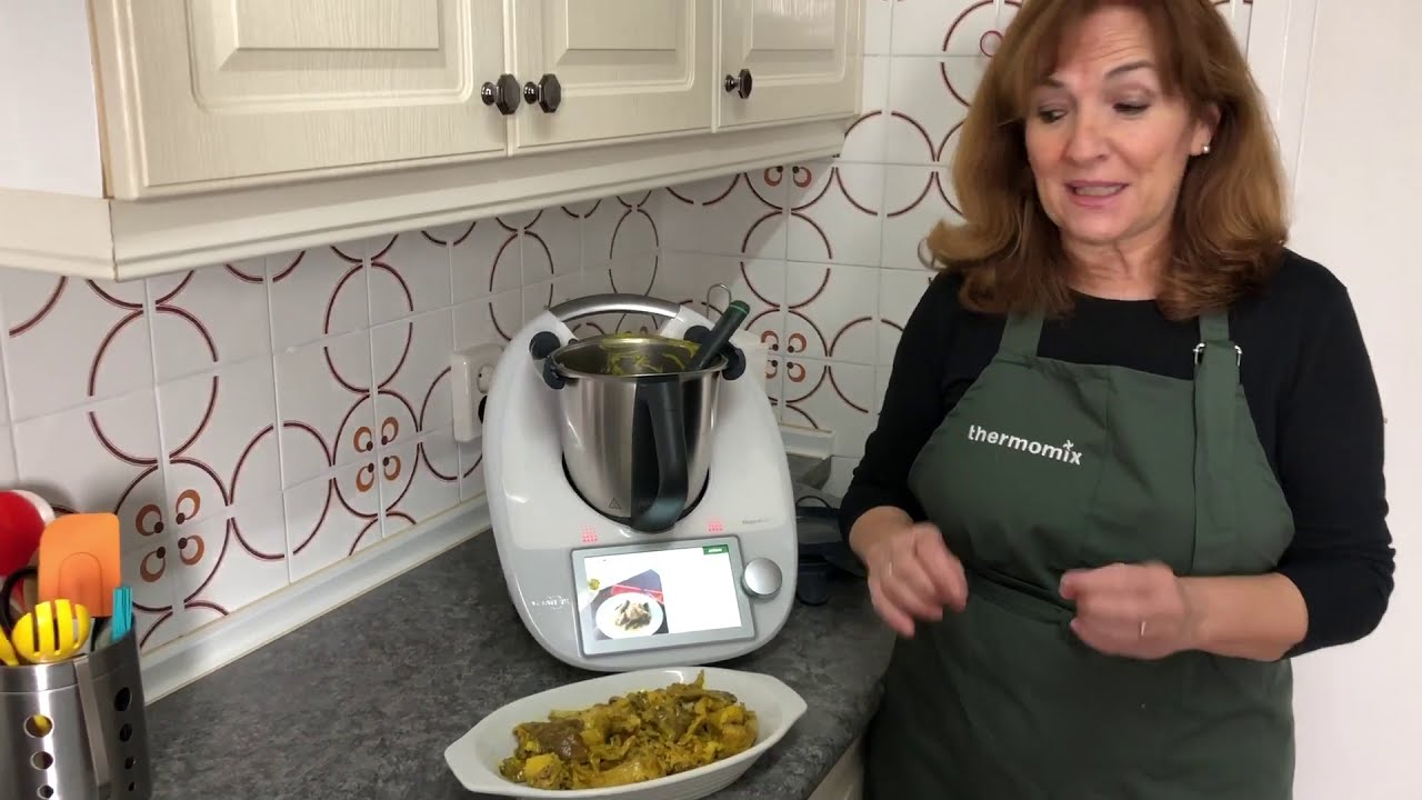 Conejo al ajillo con setas con thermomix- receta realizada por Justa Molina