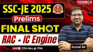 SSC JE 2025 RAC + IC Engine Complete Revision 🚀 RAC + IC Engine Marathon for SSC JE 2025 Exam | ME