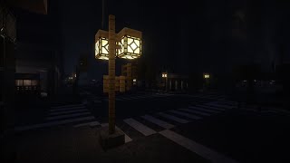 Empty Street Intersection Rain | Minecraft ambiance