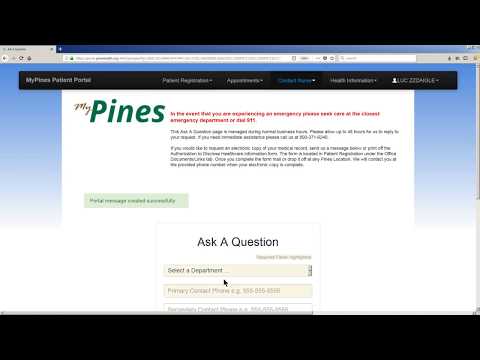 Sending a Message To Your Health Care Team- MyPines Video Tutorial Series