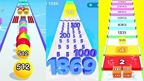 Ball Run 2048 vs Jelly Run 2048 vs Number Master 2048 | Epic Merge Race Gameplay
