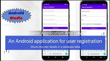 Create and Add Data to SQLite Database in Android | Store The User Details in a Database Table