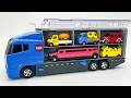 トミカ☆人気ミニカーをトラックに集めて走行スタート Tomica popular cars load truck and start driving