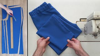 Cutting and sewing pants in [4] stages with a simple explanation