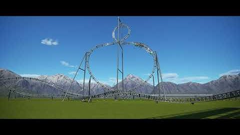 intamin launch blitz with the first figure eight loop | planet coaster roller coaster pov