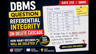 Can You Solve This DBMS Question | ON DELETE CASCADE | GATE CSE