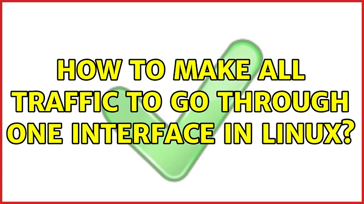 How To Make All Traffic To Go Through One Interface In Linux?
