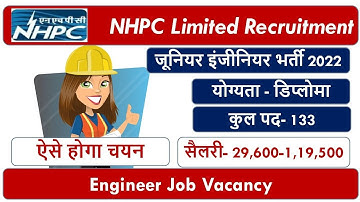 NHPC Junior Engineer Recruitment 2022- NHPC JE Online Application Form Kaise Bhare- Job Notification
