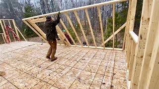 Simple Mortgage Free Cabin Build Pt 3 Wall Framing And T1-11 Installation