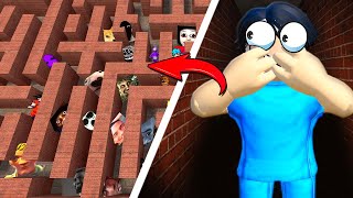 картинка: 😱100 ИГРОКОВ В ЛАБИРИНТЕ С МОНСТРАМИ В РОБЛОКС! ROBLOX