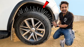 Nails Vs Fortuner Tyre - Puncture Test | 15 हजार का नुकसान 😔