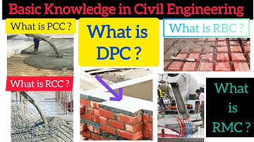 What is PCC, RCC, RBC, DPC and RMC| Civil Engineering Basic Knowledge about concrete types.