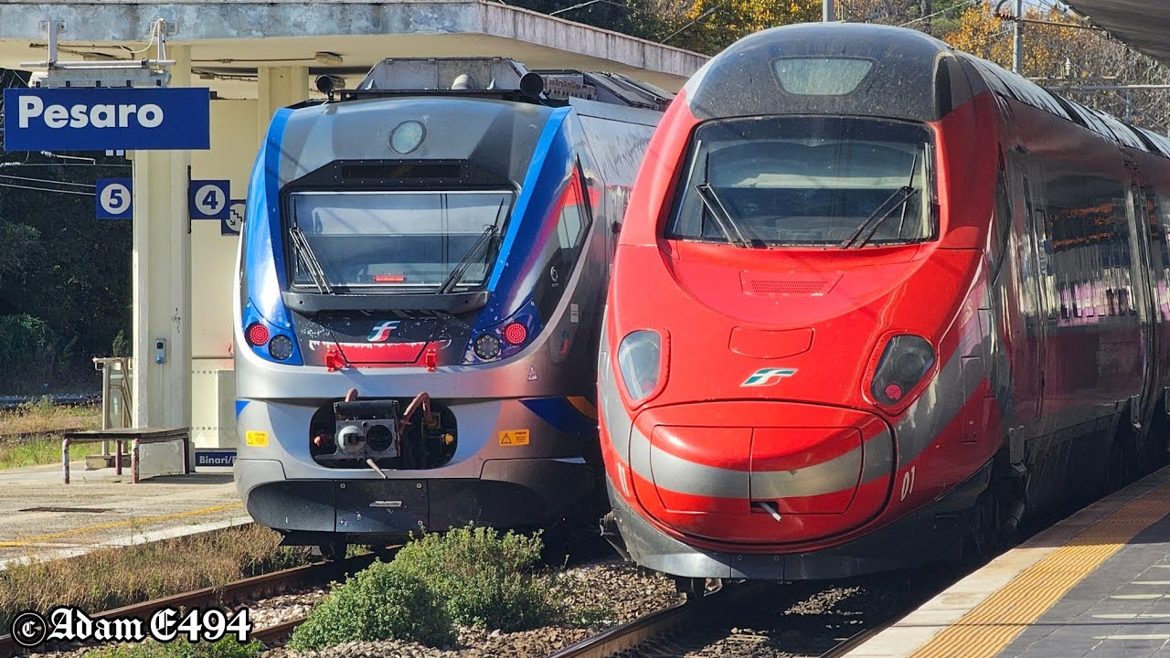 TRENI ADRIATICI, IN ARRIVO, PARTENZA E TRANSITO ALLA STAZIONE DI PESARO!