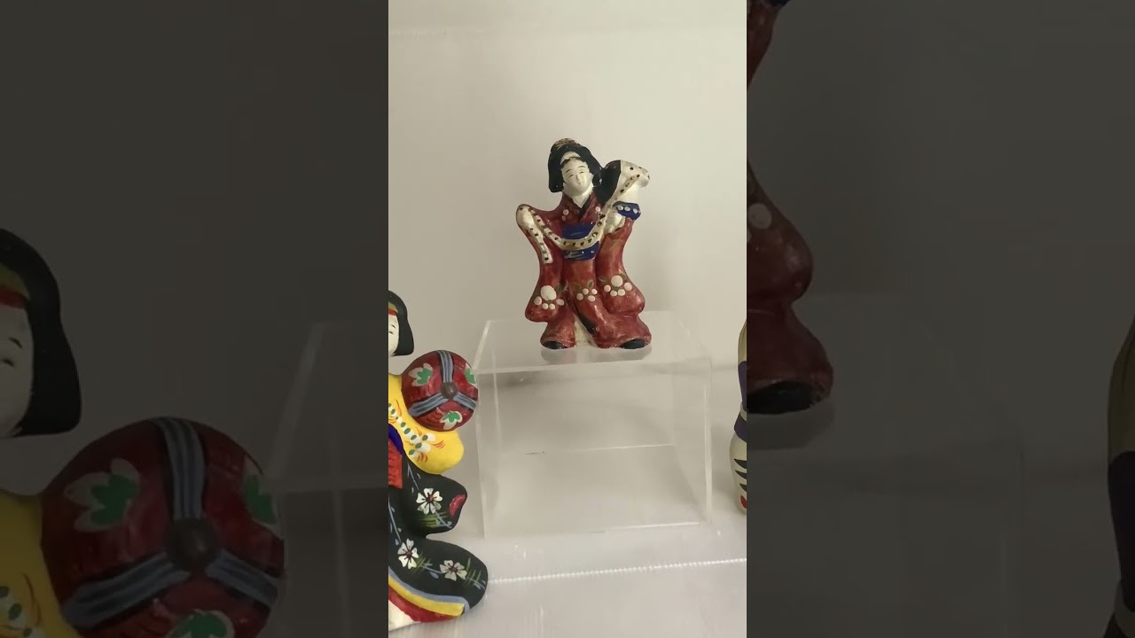 郷土玩具♪土人形♪馬と娘♪古色♪色落ちよごれ♪傷みあり