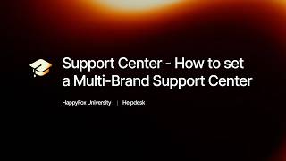 How to setup a Multi-Brand Support Center | HappyFox University