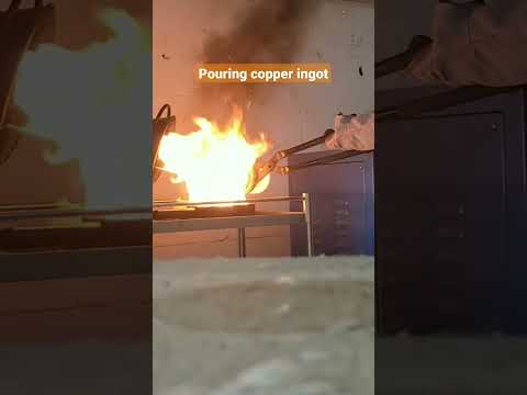 Gold Recovery - Pouring a copper ingot that will be used as an Anode #shorts