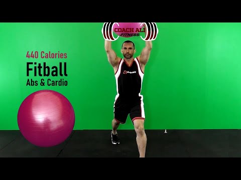440 calorie Fitball Abs Workout with Cardio - Abs at home ...