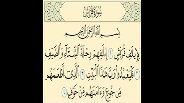 سورة قريش  -.  لِإِيلَافِ قُرَيْشٍ (1)