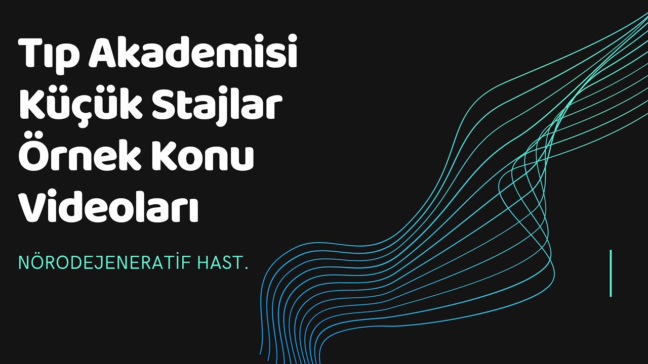 tipakademisi.com - Küçük Stajlar Video Paketi - Nörodejeneratif Hastalıklar, Uyku Bozuklukları