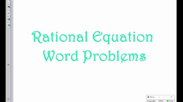 Rational Equation Word Problems