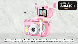 Goopow Kids Camera Toys Children Digital Video Camcorder Camera with Unicorn Soft Silicone Cover screenshot 1