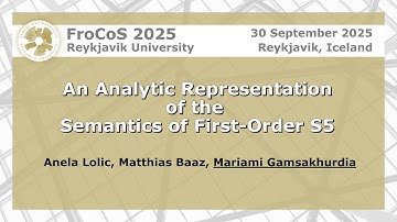 An Analytic Representation of the Semantics of First-Order S5 | Mariami Gamsakhurdia