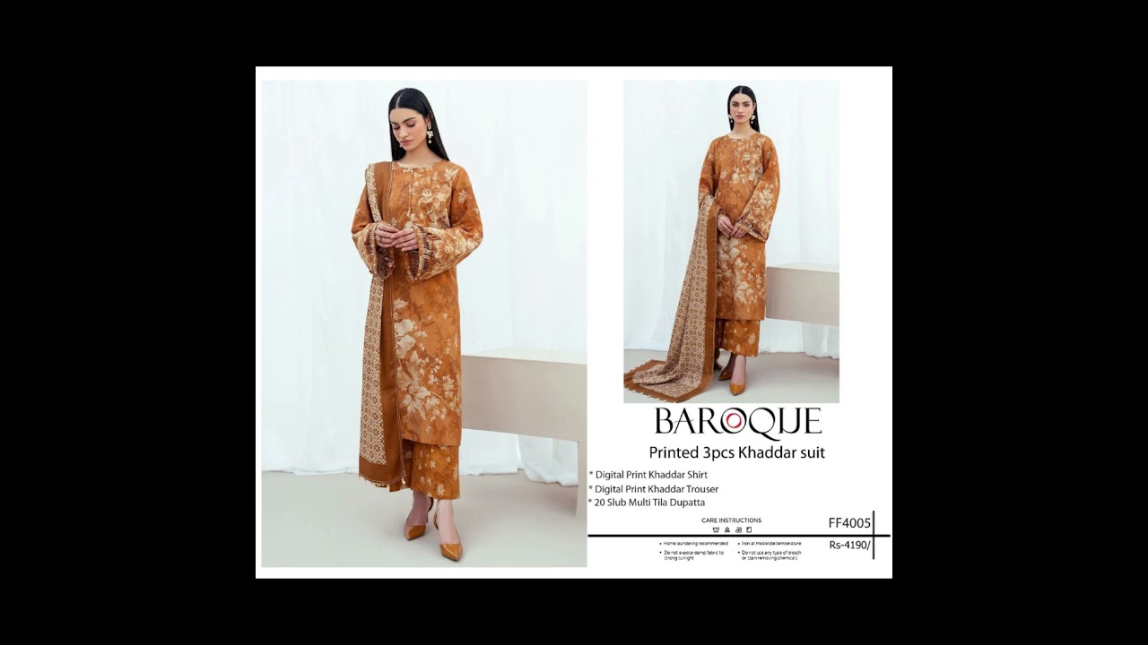 WINTER COLLECTION Brand Name: BAROQUE (2025) Category: KHADDAR 3PC