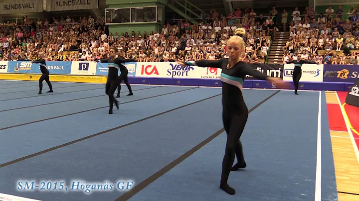 Hgans GF, fristende vid SM-finalen i truppgymnasti...