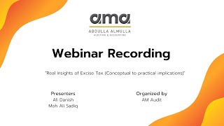 Webinar Real Insights of Excise Tax (Conceptual to practical implications)
