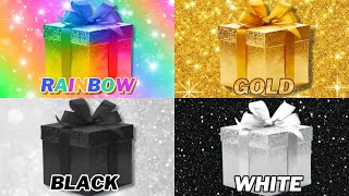 Choose Your Gift! 🎁 Rainbow, Gold, Black or White 🌈⭐️🖤🤍 | #4giftbox #wouldyourather #pickonekickone